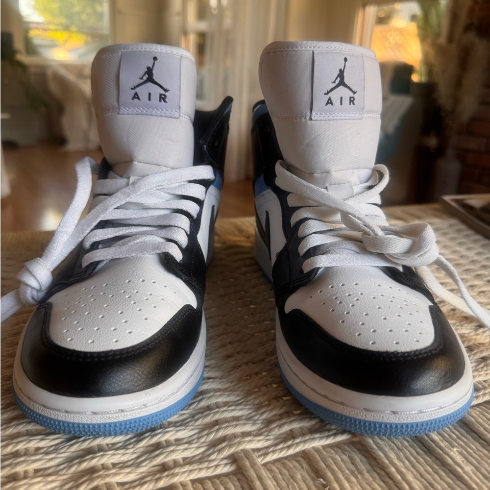 Jordan High-Top Sneakers - White/Black/Light Blue - Picture 2 of 4